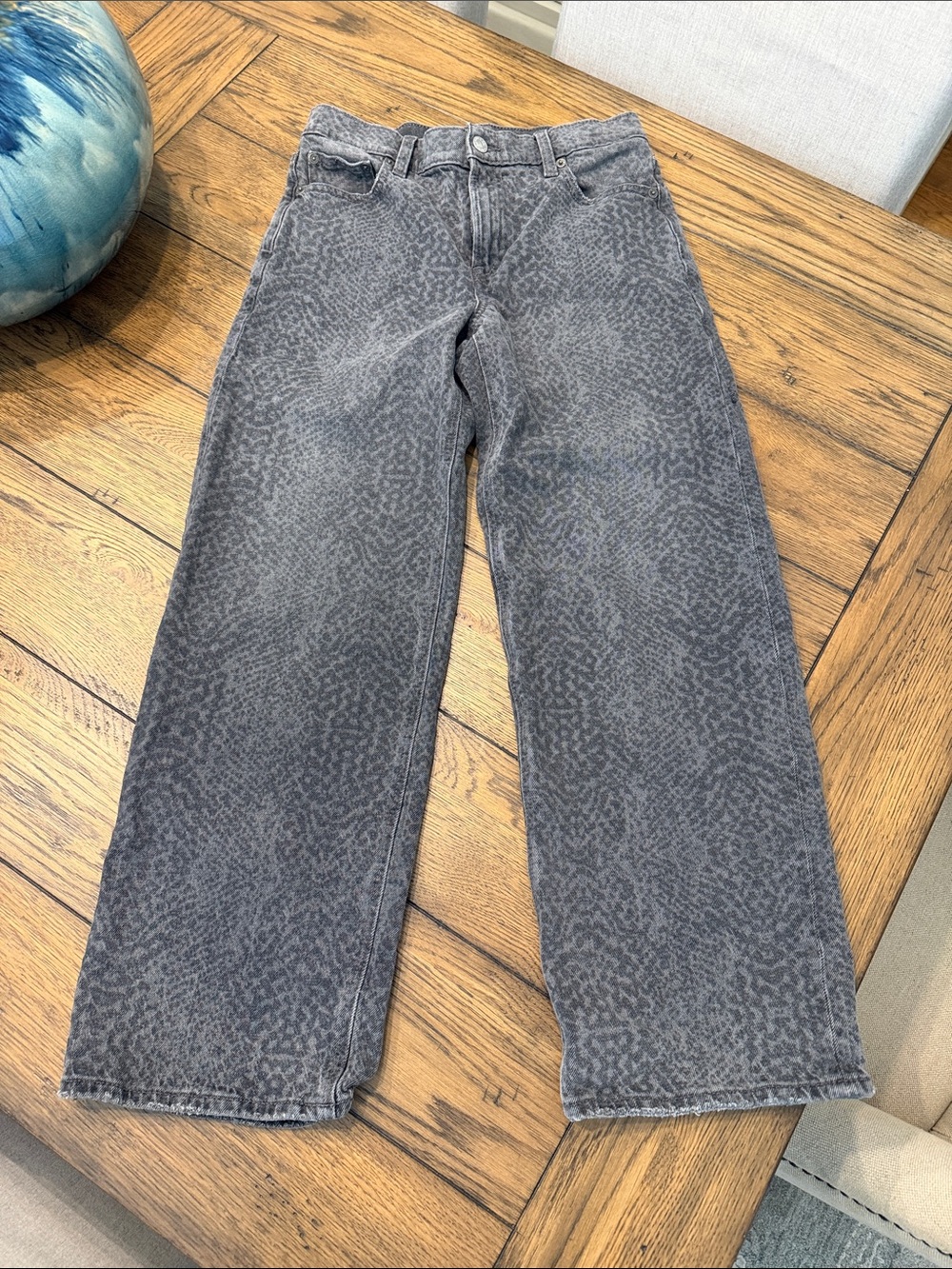 American Eagle Outfitters Women's Gray Patterned Relaxed Jeans